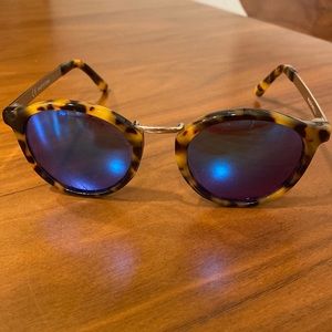 Madewell tortoise print, blue lens sunglasses